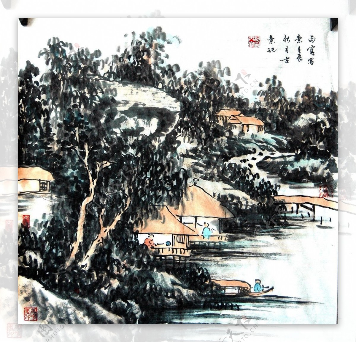 张丙官山水画图片