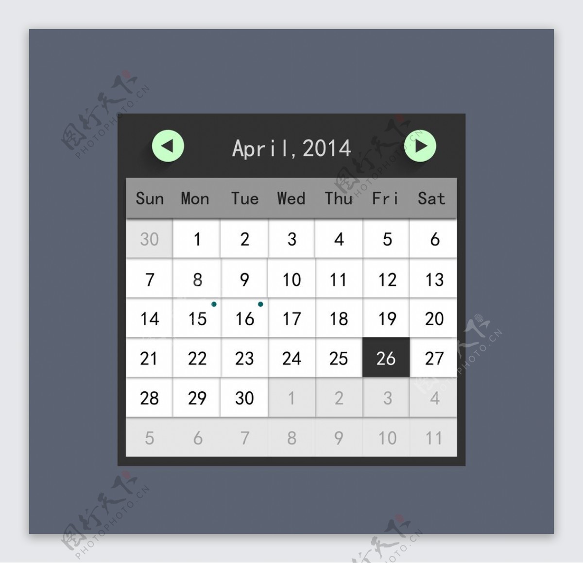 手机ui日历设计日历图片