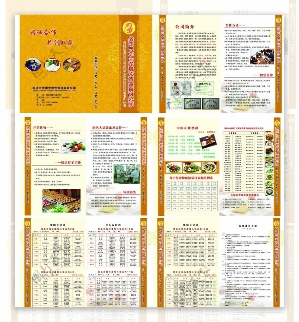 中国龙快餐宣传册图片