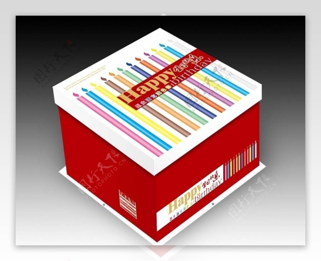生日蛋糕方盒图片