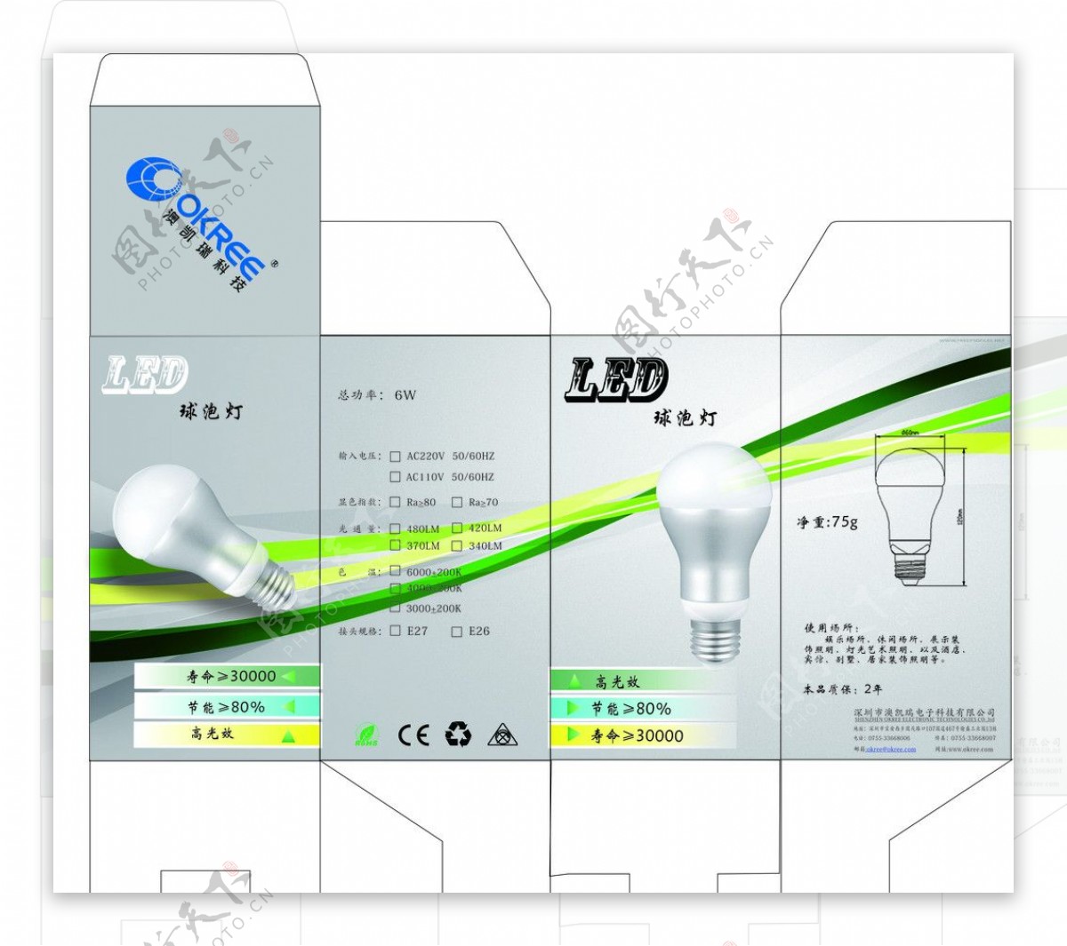 LED球泡灯包装盒图片