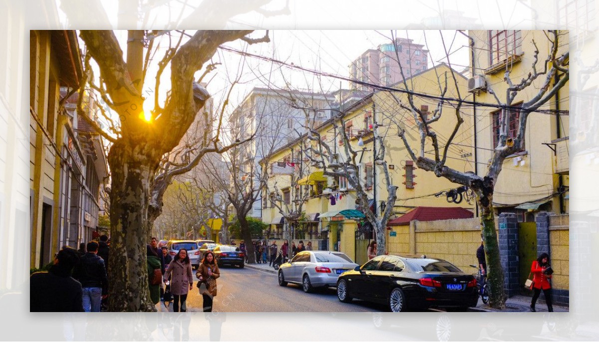 上海旧马路黄昏图片