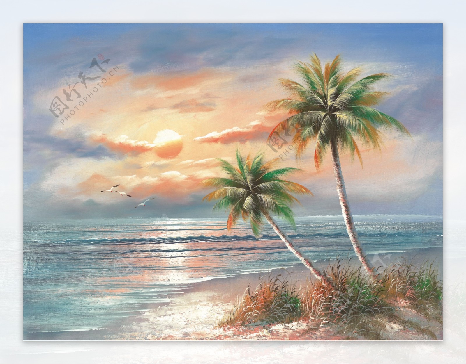 油画手绘油画海边风光40x30厘米图片