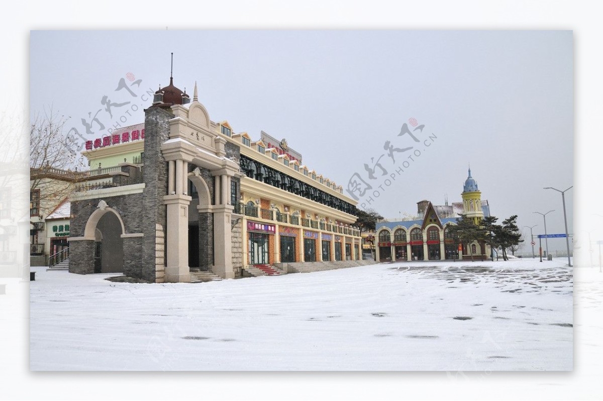 北戴河雪景图片