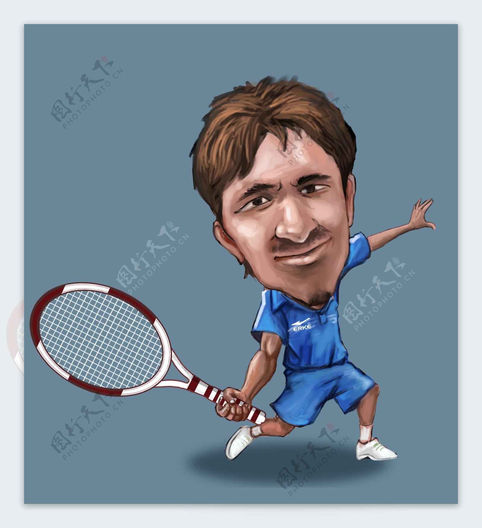 肖像漫画网球明星罗布雷多图片