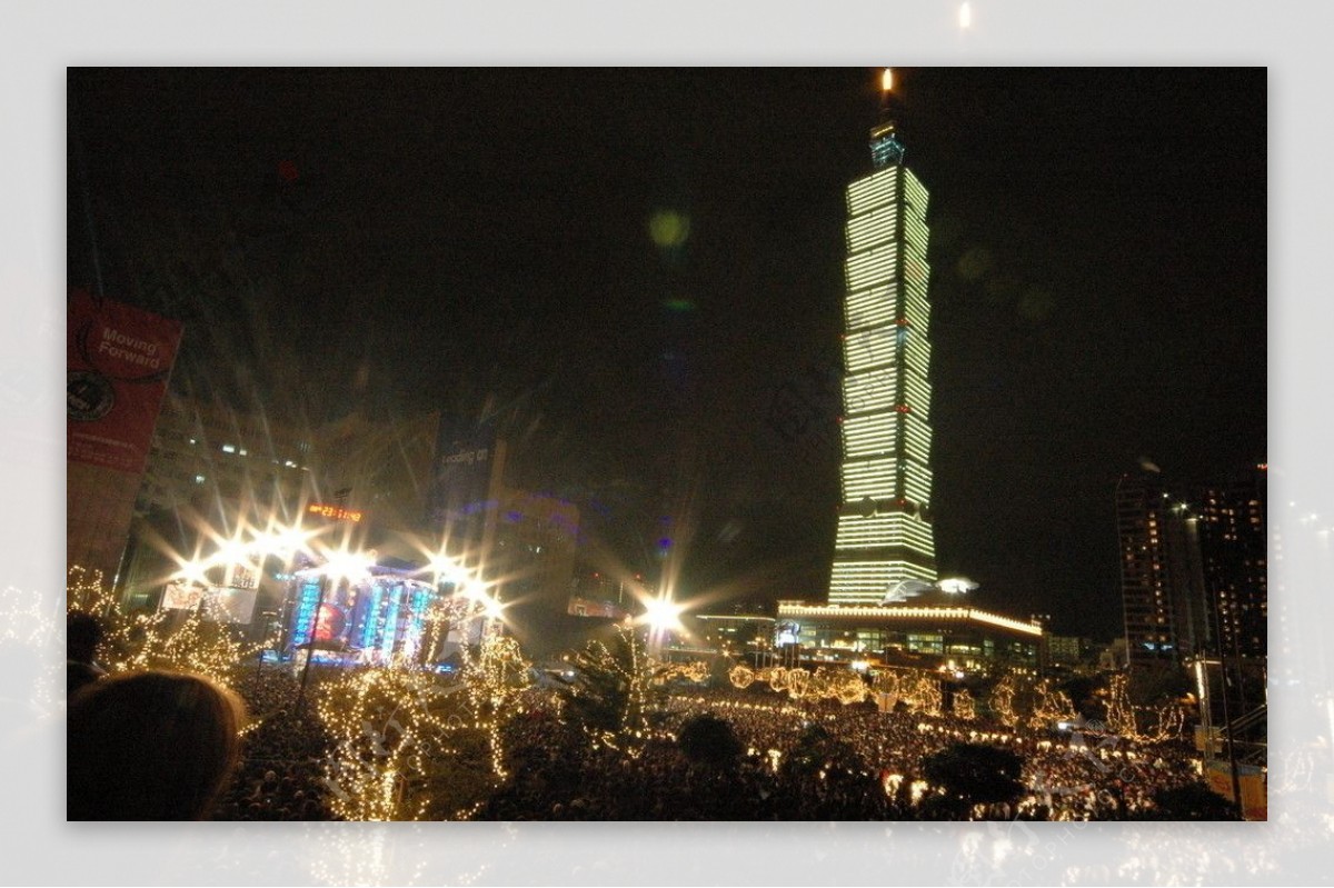 绝美台湾台北101大楼跨年灯光之美2图片