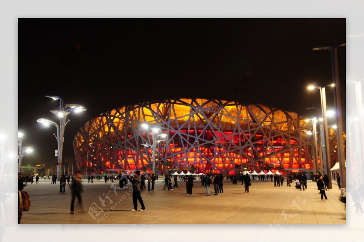 夜景鸟巢北京奥运会图片