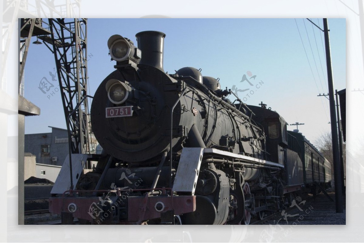 蒸汽老式火车头图片