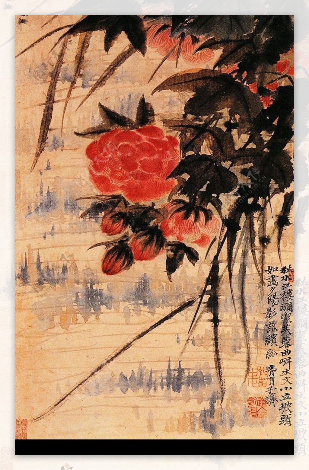 原济山水花卉图二图片