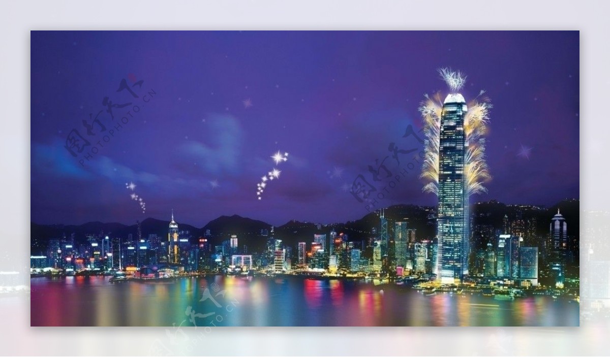 香港节日夜景图片