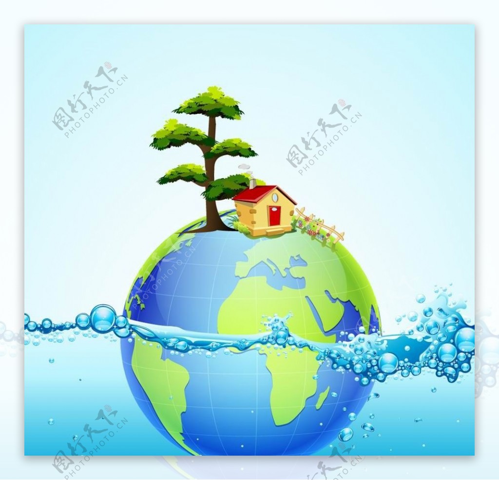 水中环保地球背景图片