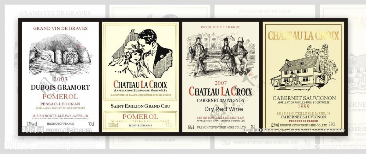 法国葡萄酒标签图片