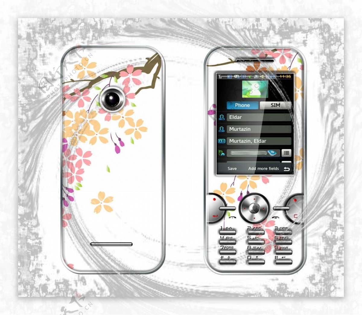 手机手机模板海纹银灰色图片