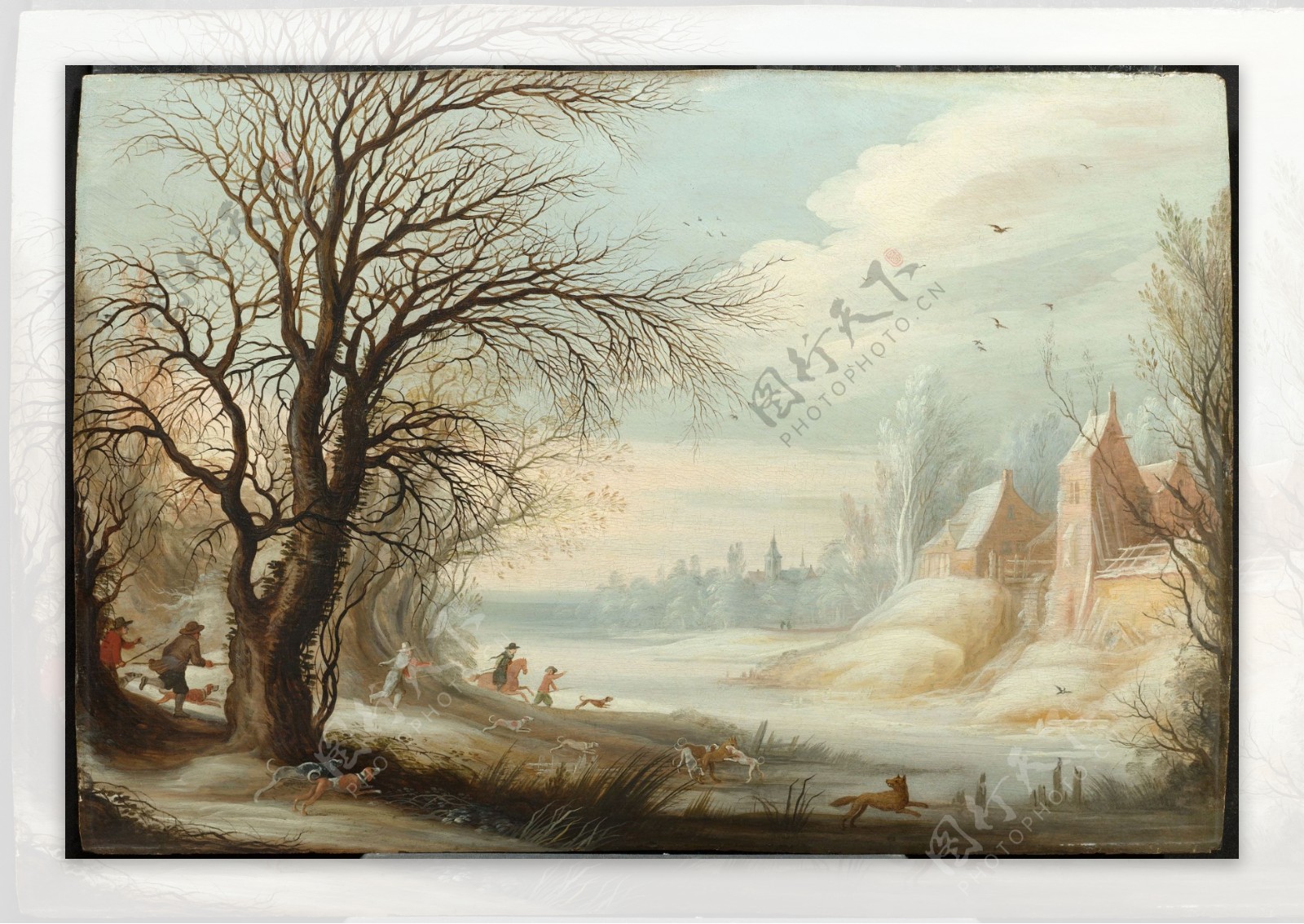 《冬猎》－老布鲁盖尔 这幅作品是西方油画艺术史上第一幅以俯视视|冬猎|布鲁盖尔|艺术史_新浪新闻