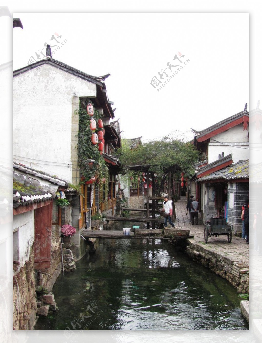 云南丽江古城里的小溪图片