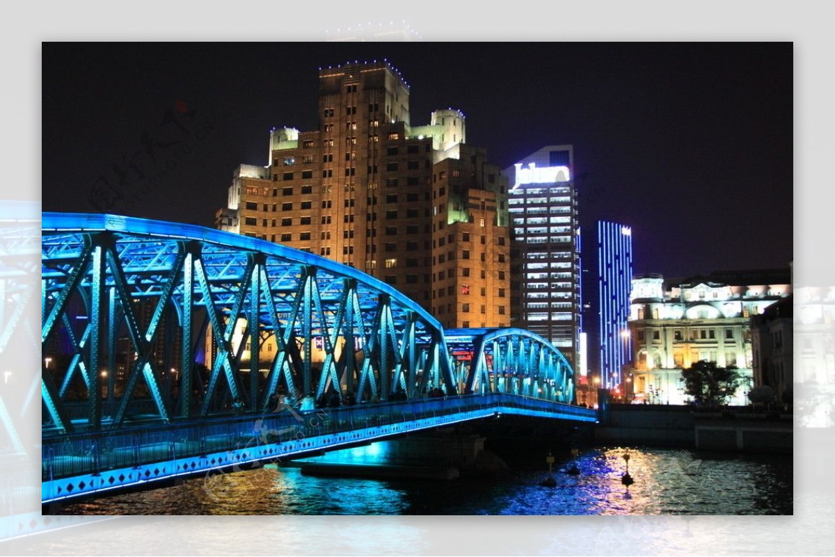白渡桥夜景图片