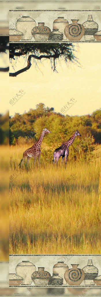 非洲草原动物无框画图片