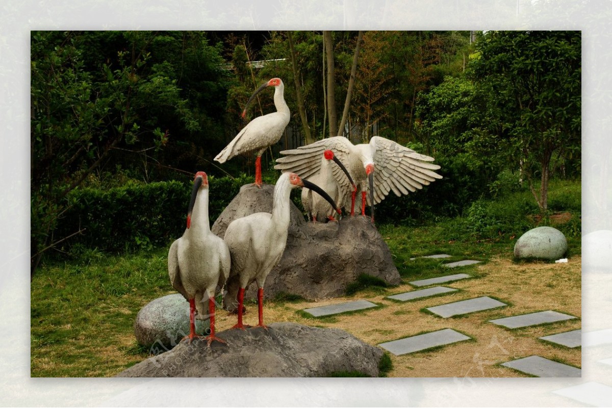 下渚湖湿地公园的雕塑图片