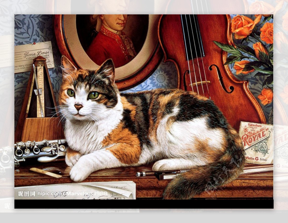 高清油画型猫图1图片
