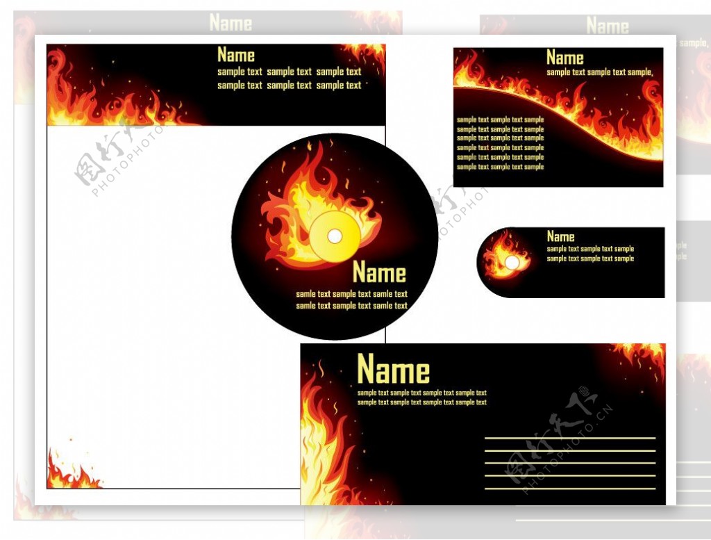 燃烧的火焰企业vi画册设计图片