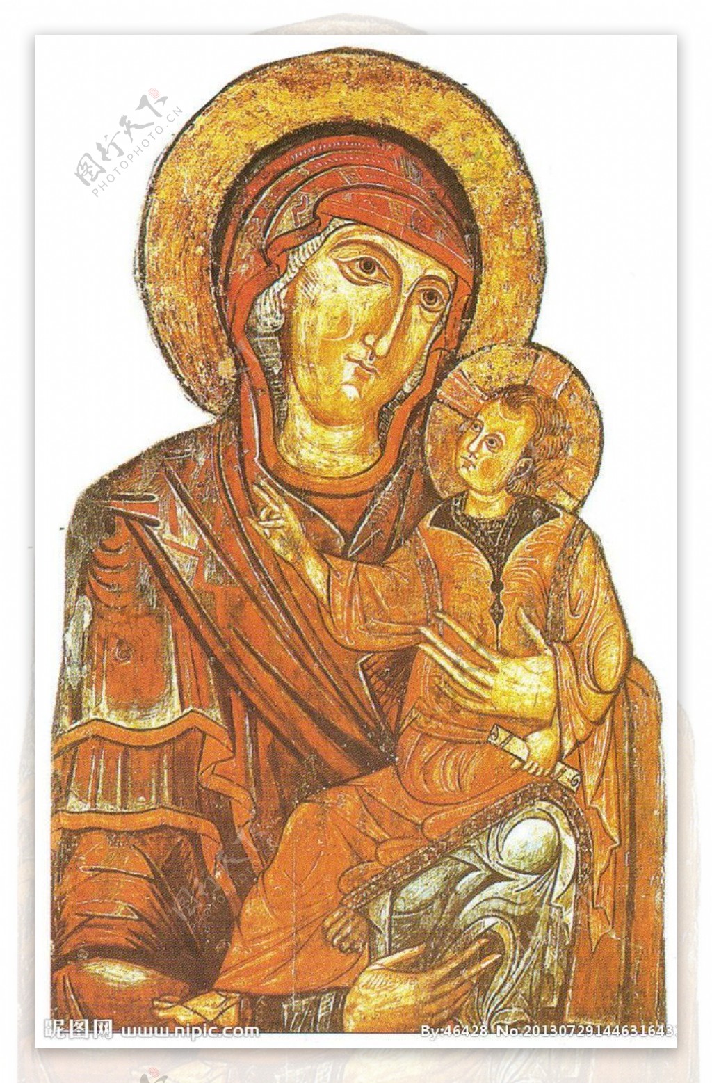 圣母玛利亚与耶稣像图片