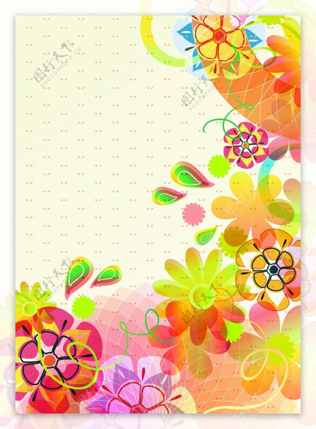 炫彩花纹花卉背景图片
