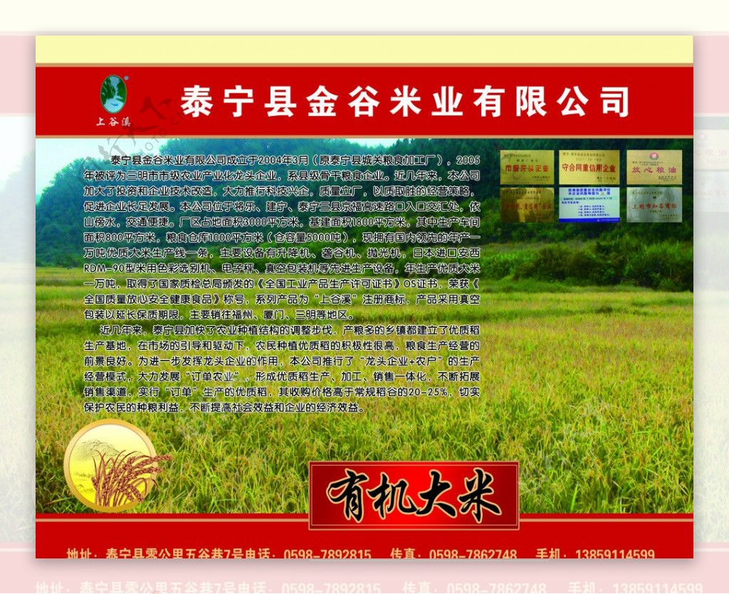 金谷米业宣传单图片