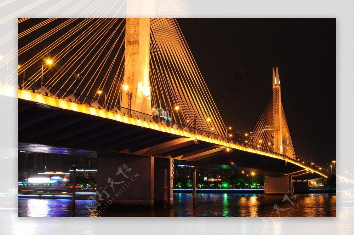 桥夜景图片