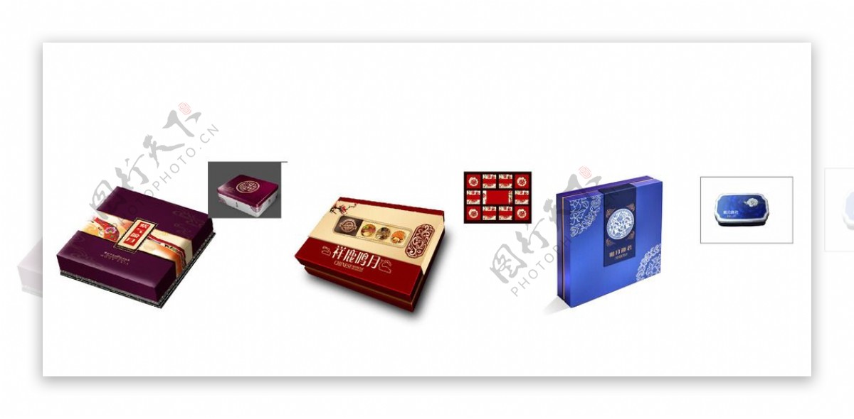 中秋节的月饼礼盒包装设计效果图图片