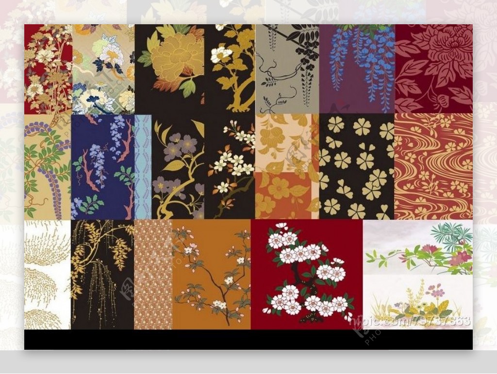 日本传统图案合集1花卉植物共22张图片