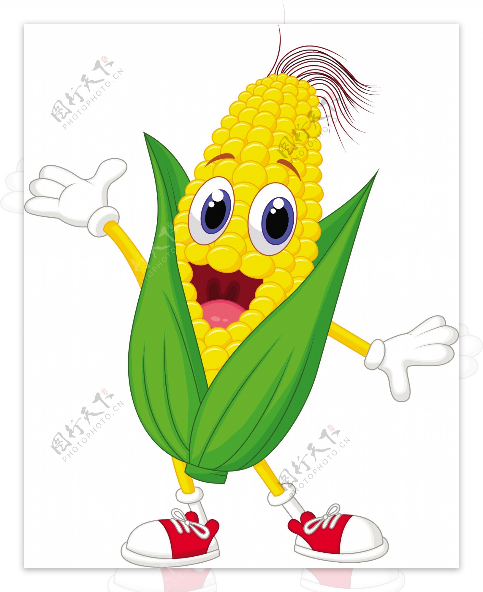 可爱卡通玉米矢量图片