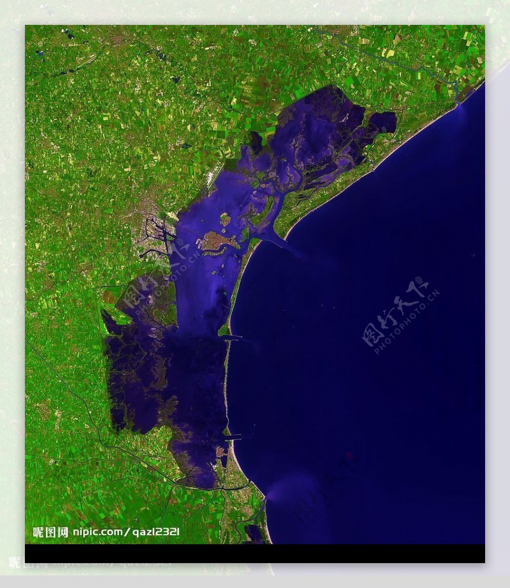 意大利威尼斯潟湖的卫星照片图片