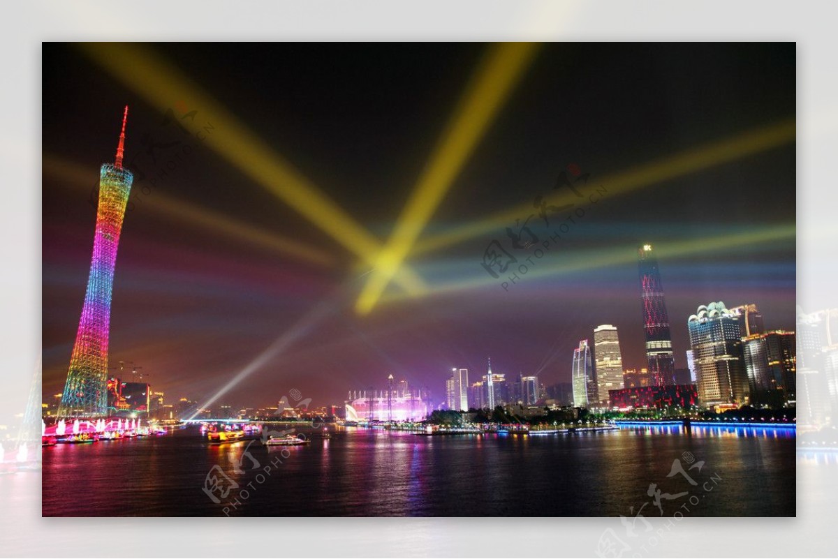 广州珠江新城电视塔夜景图片