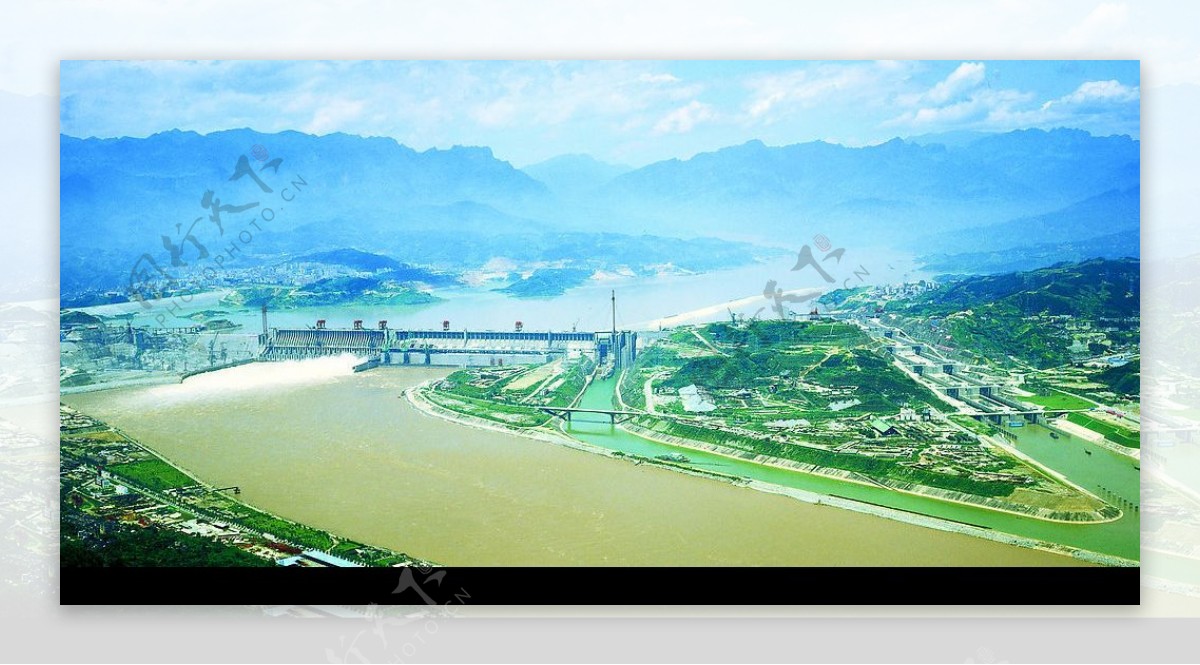 三峡大坝全景图片