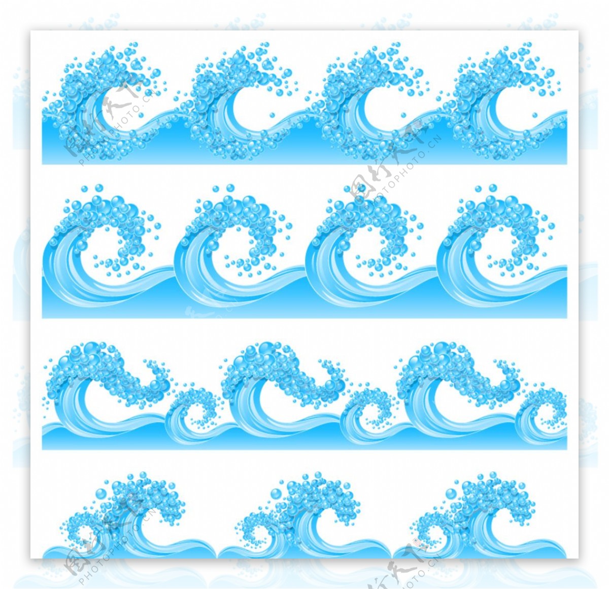 蓝色海浪设计矢量素材图片