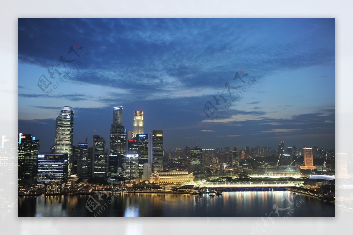 新加坡滨海湾黄昏图片