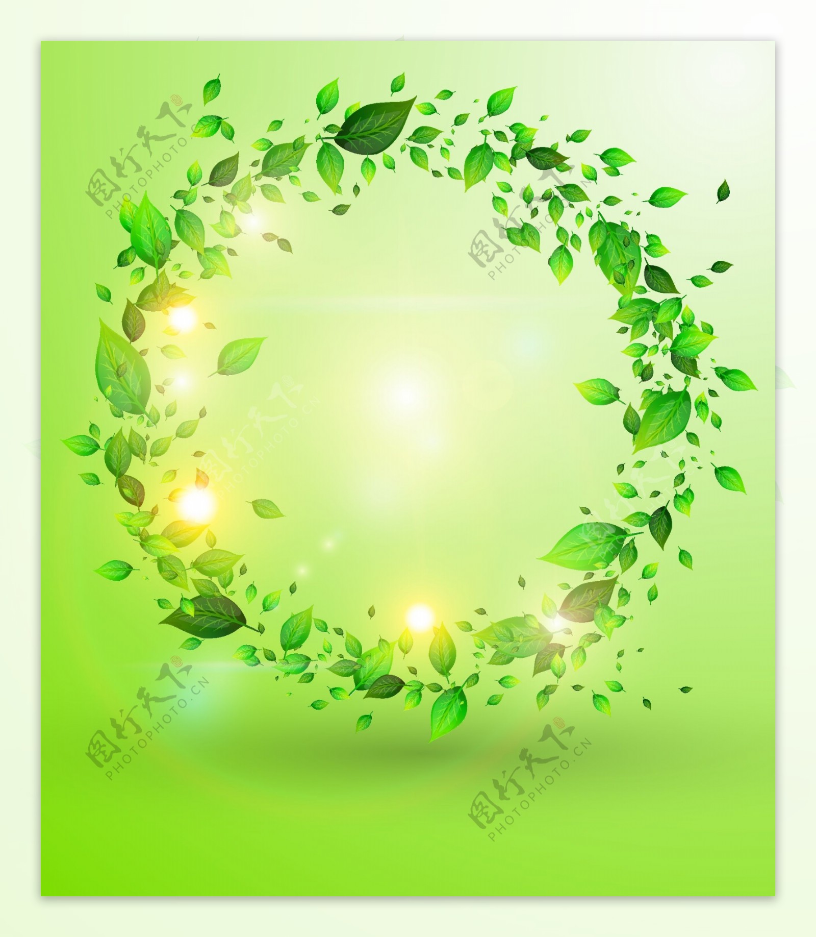 绿色环保树叶背景图片