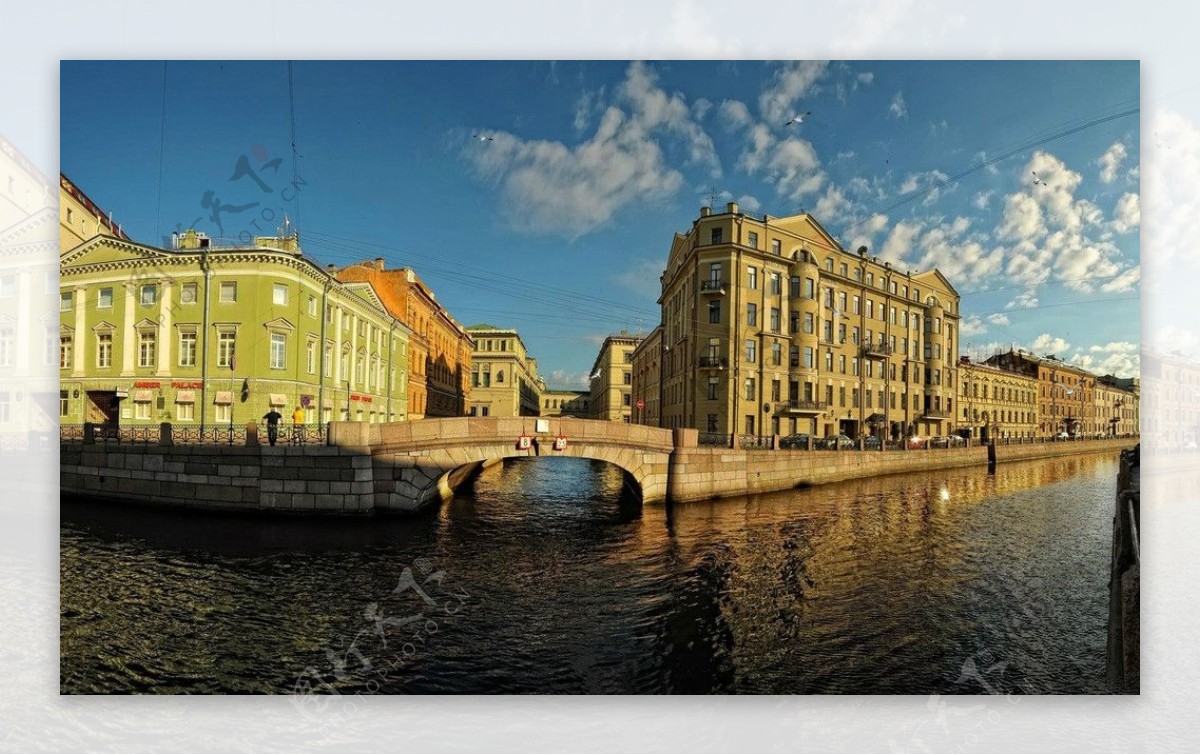 圣彼得堡河道岸景图片