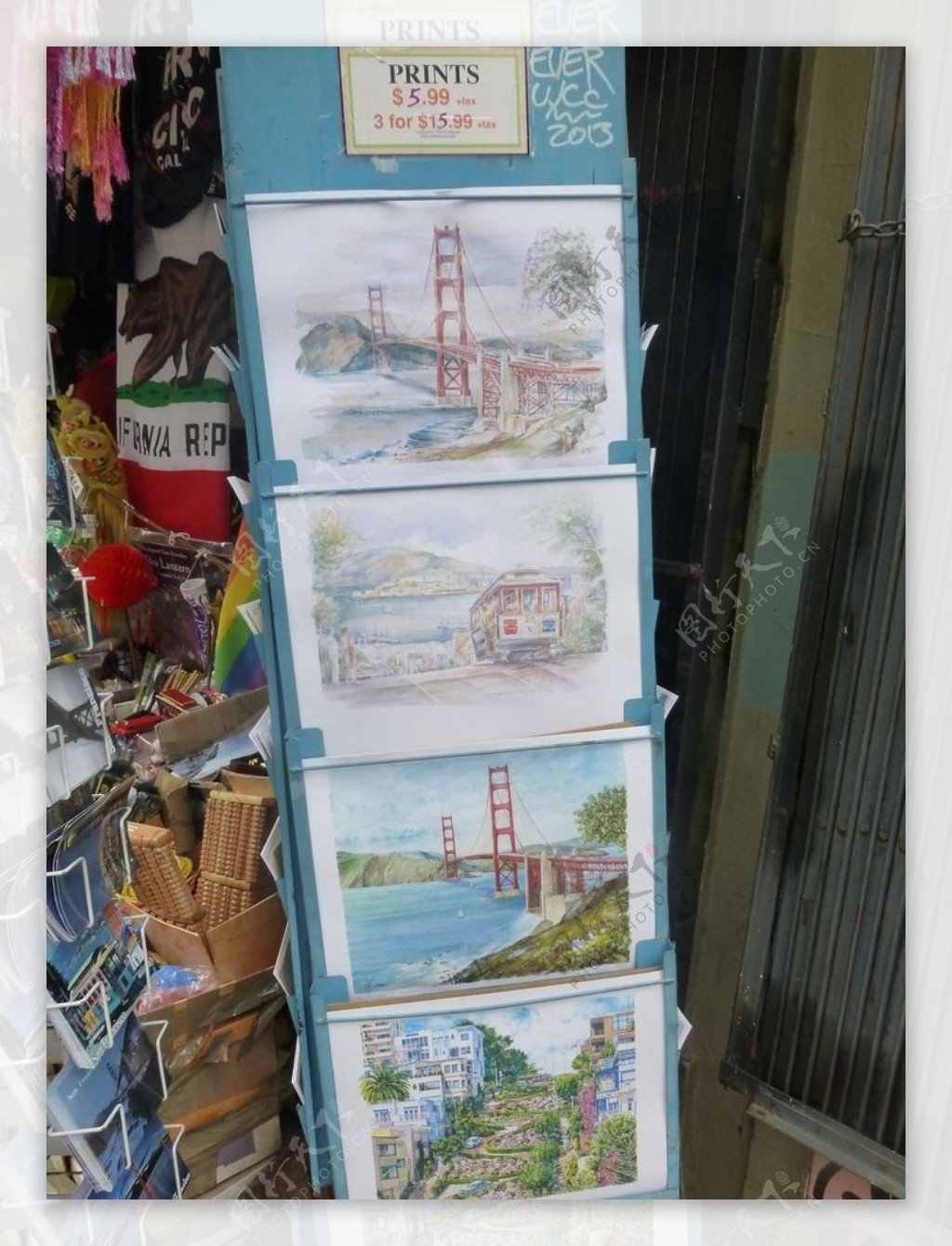 旧金山唐人街出售的图图片