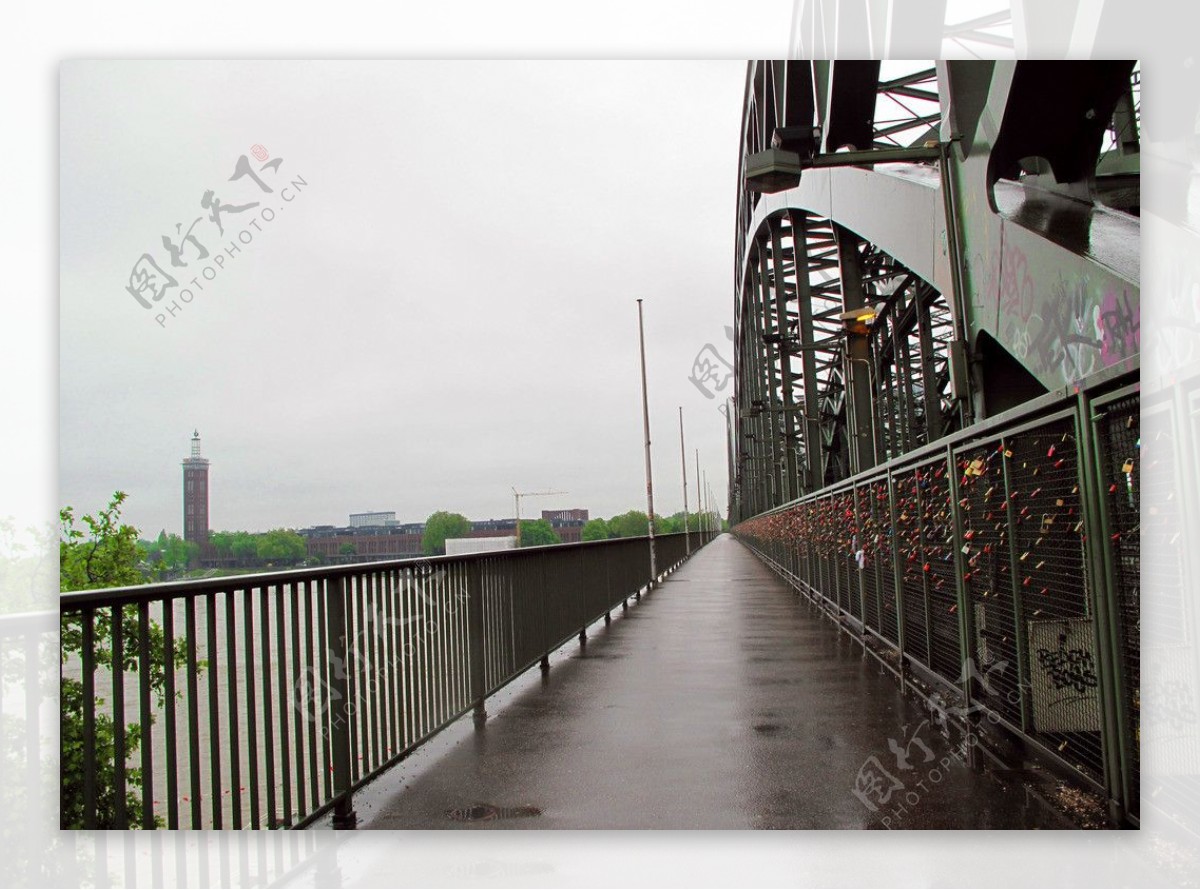 莱茵河上的铁路桥图片