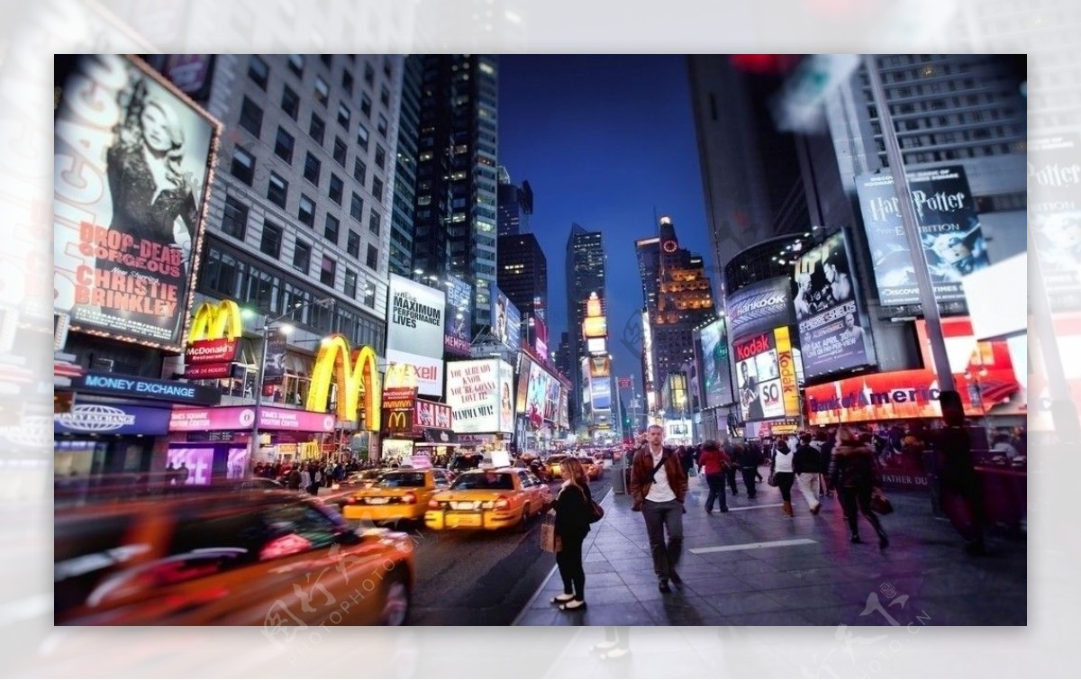 美国纽约都市街头夜景摄影照片图片