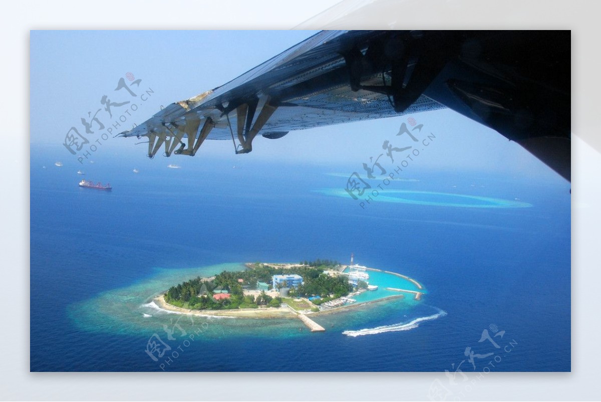 马尔代夫水上飞机图片