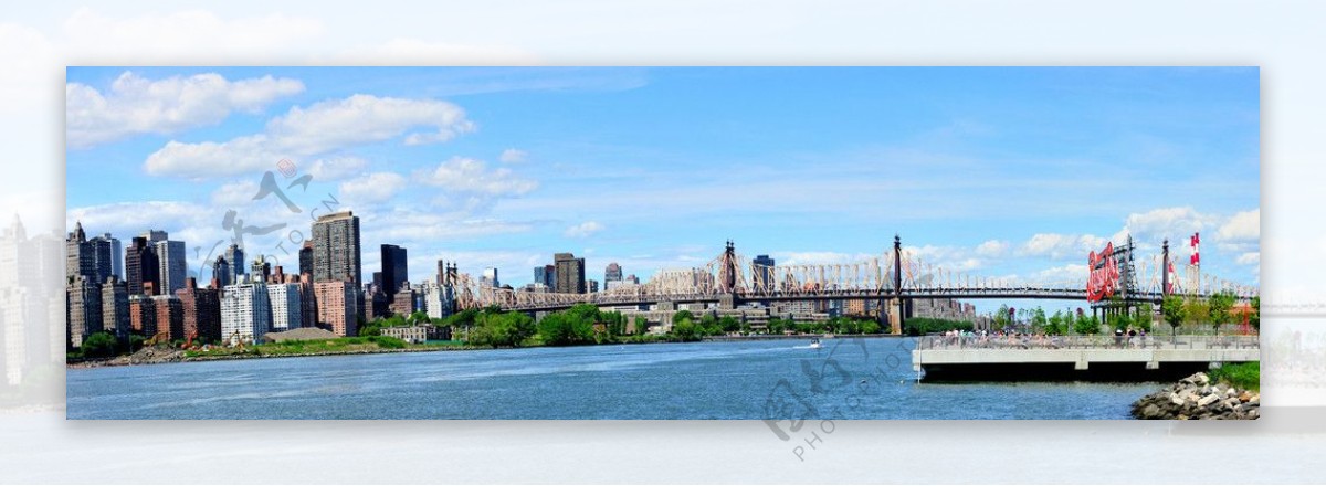 纽约曼哈顿的悬臂大桥图片