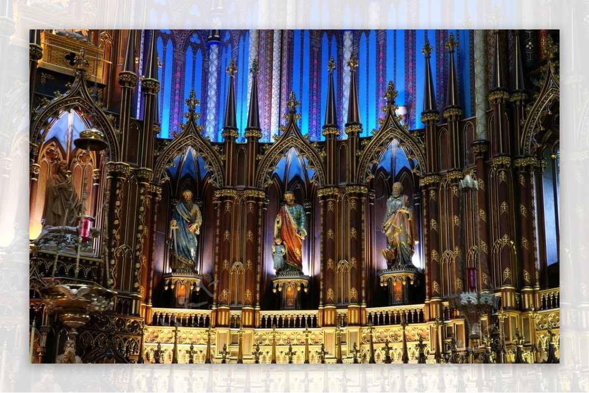 蒙特利尔圣母大教堂内景左翼护使图片