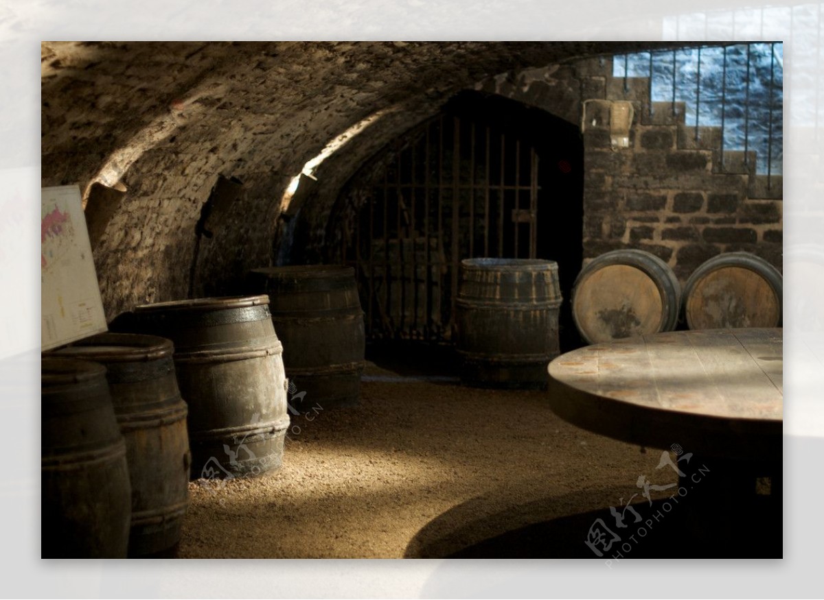 法国第戎葡萄园制酒厂酒窖图片