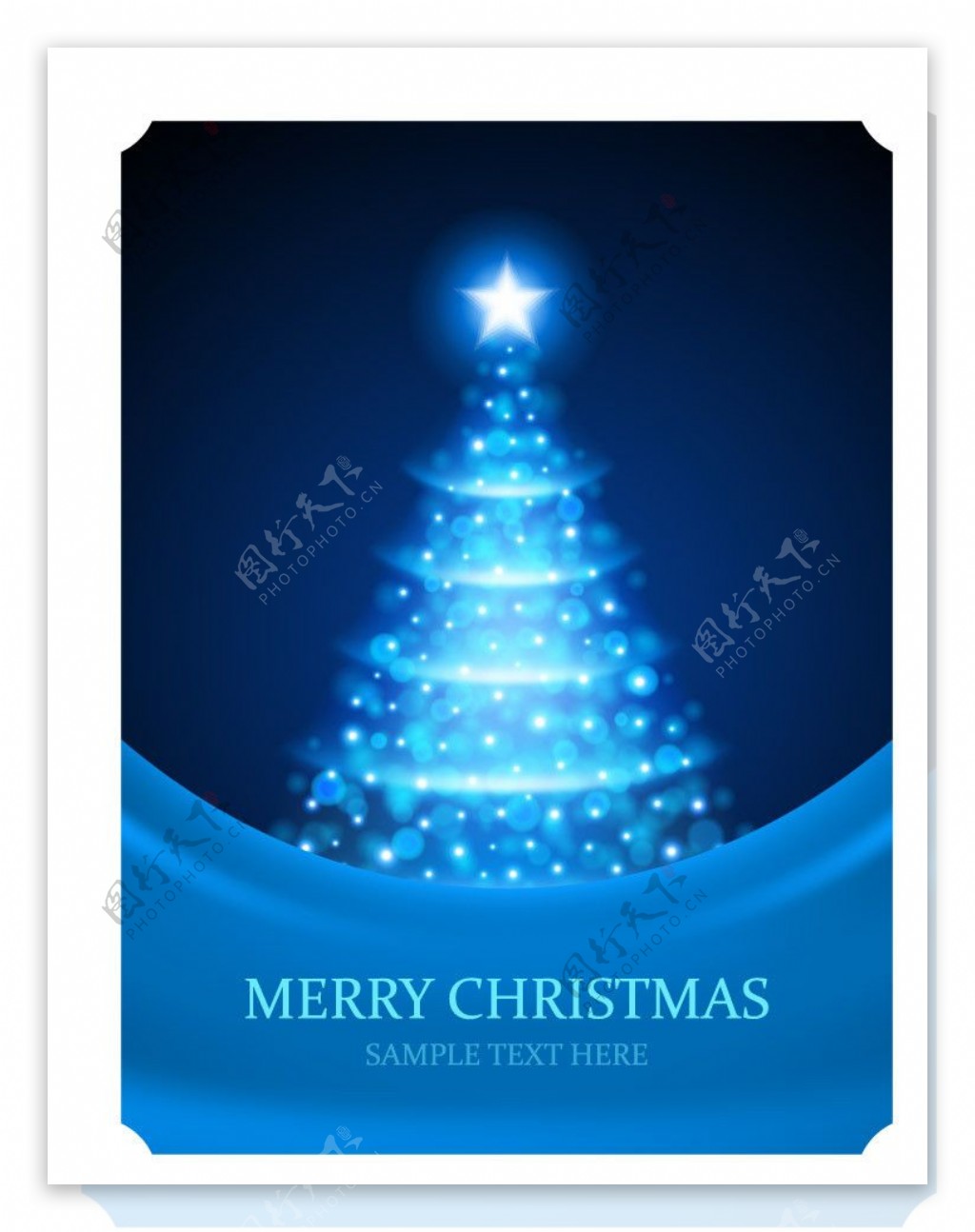 蓝色动感线条圣诞树图片