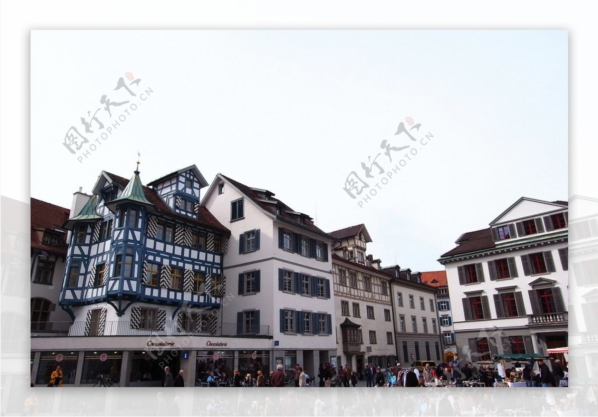 瑞士圣加伦旧城区街景图片