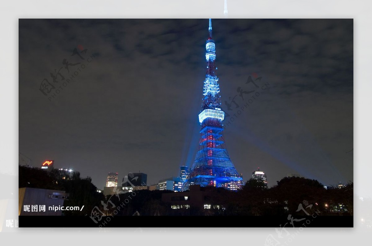 東京鐵塔夜景图片