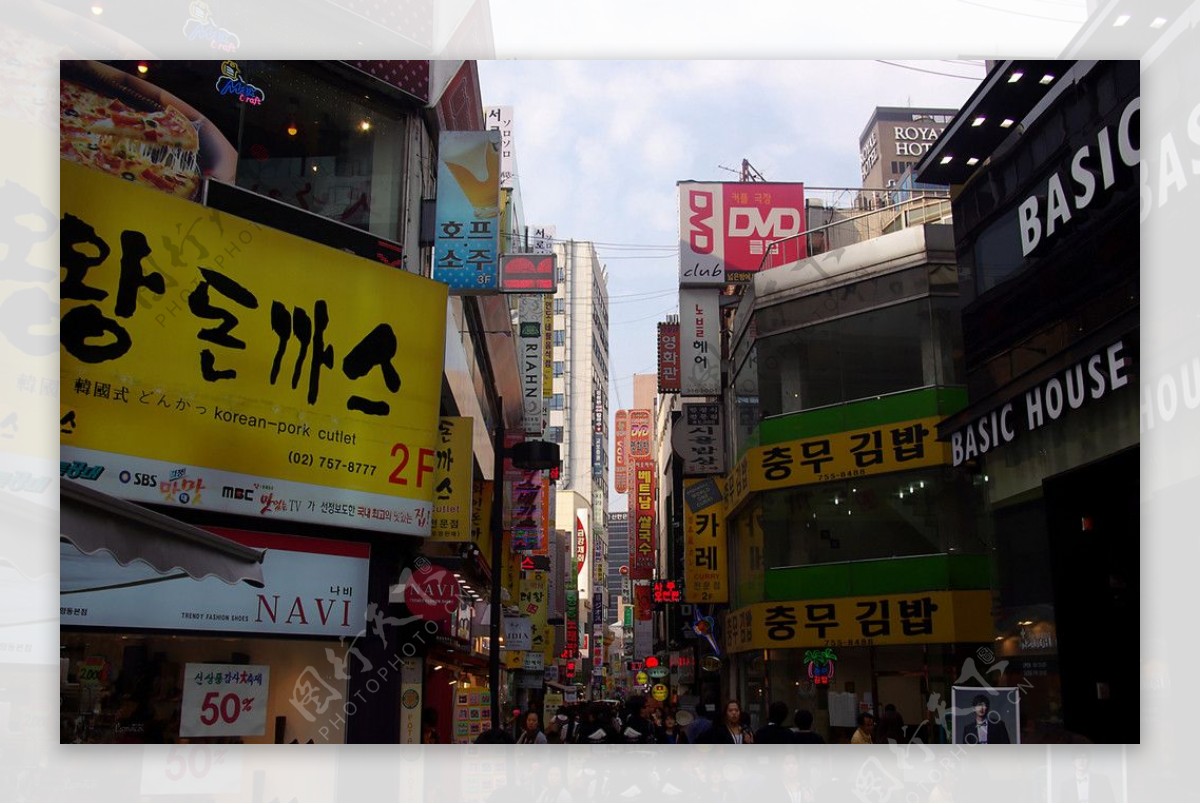 韓國首爾明洞街街景图片
