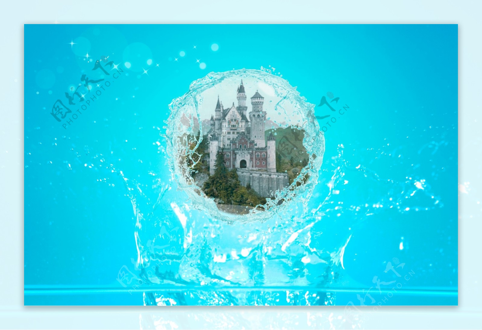 水中城堡图片